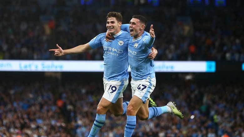 A combinação perfeita de Phil Foden e Julián Álvarez